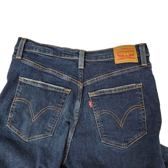 Levis Jeans Womens 31 Blue Ribcage Straight Ankle Button Fly Distress High-Rise - Picture 8 of 12